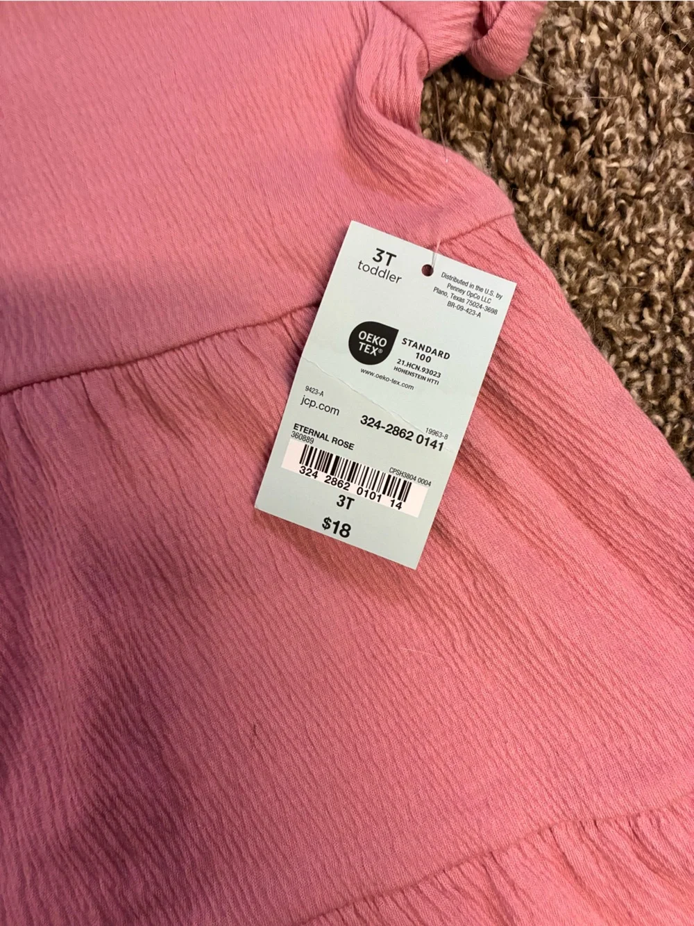 Old Navy Pink Tiered Short-Sleeve Dress